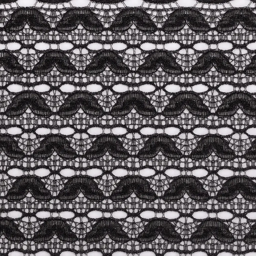 Encaje De Tela Elegante Para Costura Y Decoración Negro 10m