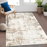 Alfombra Peluda 3x5 Salón Decorativa Suave - Beige