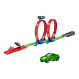 Pista Duplo Looping 360° 1 Lançador Tipo Hot Wheels Promoção