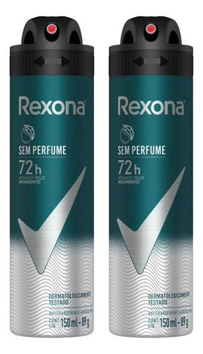 Kit 2 Desodorante Rexona Men Sem Perfume 72h 150ml
