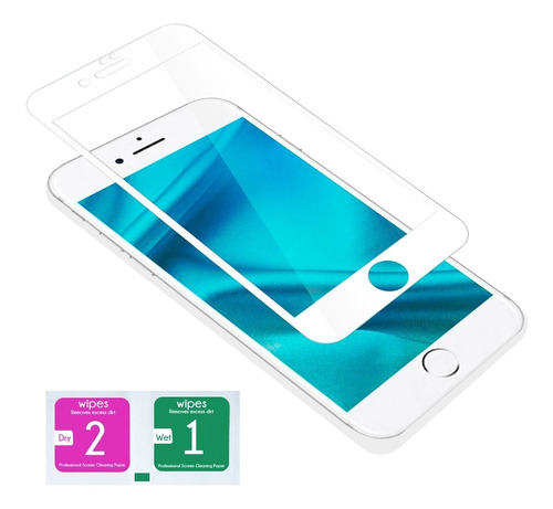 Mica Cristal Templado 9d Para iPhone 7 iPhone 8 Blanco