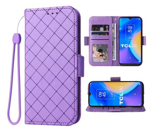 Funda Estilo Billetera Para Tcl 20 Se (violeta)