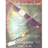 Cartel Relojes Longines 1940s Almacenes H. Steele & Cia 62