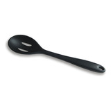 Colher Vazada 27,5cm Em Silicone Bono Home - Preto