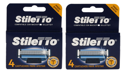 Stiletto® Repuesto 3 Hojas Compatible Con Mach3®de Gillette®