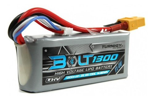 Batería Lipo Alt Voltaje 3s1p 1300mah 11.4v 65c Turnigy Lihv