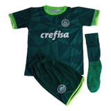 Conjunto Infantil Futebol Palmeiras Uniforme E Meia 