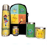 Equipo De Mate Completo Pokemon  Cuero Set Kit Matero