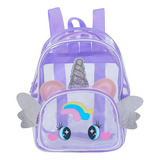 Mochila Escolar Con Forma De Unicornio Para Niña, Transparen