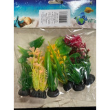 Planta Artificial Para Aquario 7,5cm Wfp-009 Kit C/ 6un