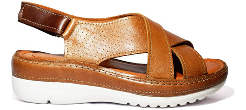 Sandalias Cuero Mujer Zapato Base Confort Chinela Palma