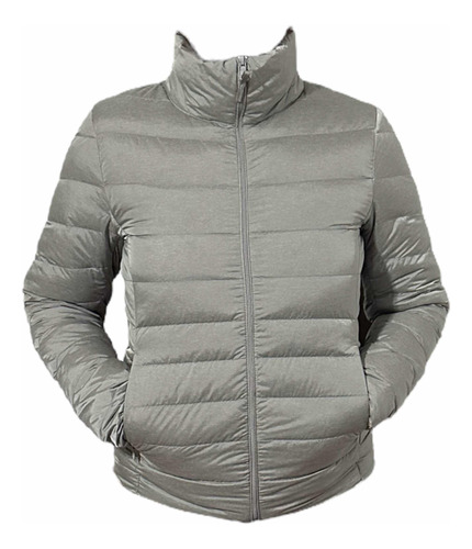 Campera Uniqlo De Pluma Talle S Mujer Color Gris. Original.