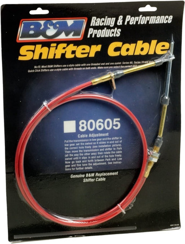 B&m 80605 - Cable De Cambio De Rendimiento De 5 Pies Rojo