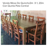 Mesa De Quincho Con 10 Sillas, Poco Uso En Haya Laqueada