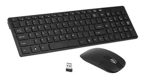 Kit Mouse E Teclado Sem Fio Wireless Slim 2.4g Pilhas Palito