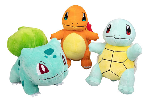 Peluches Pokémon Starter, Paquete De 3, De Peluches De Prime