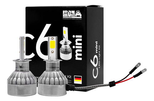 Kit Faro Foco Led C6 Mini Iron Led H1 H3 H4 H7 H11 9006 12v