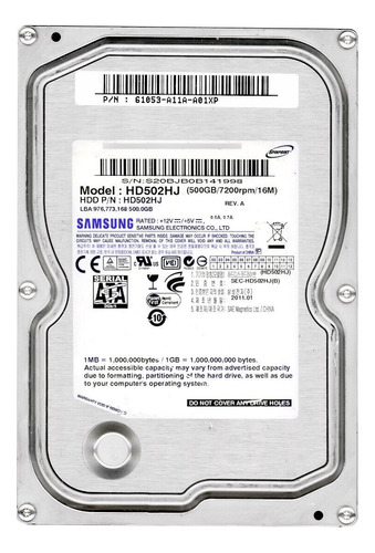 Disco Rígido Samsung Hd502hj 500gb (reacondicionado)