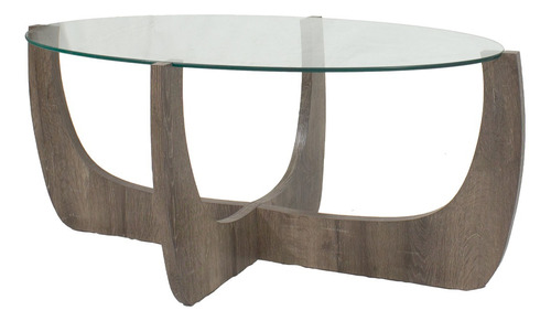 Mesa Ratona Charlotte Wengue Living Tapa Vidrio 8mm 100x60cm