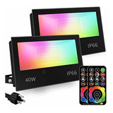 Foco Led Para Exteriores, Equivalente A 400 W Rgb Que C...