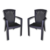 2 Sillas Sillon Mascardi Kansas Negro Refrozado Apoyabrazos