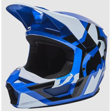 Casco V1 Lux Helmet Adulto Azul Moto Atv Juri Fox