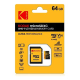 Cartão De Memória 64gb Kodak Micro Sdxc Alta Velocidade V30