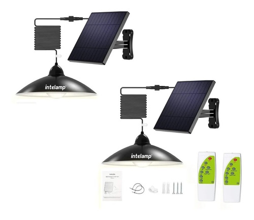 X2 Lampara Campana Solar Led Recargable Ampolleta + Control 