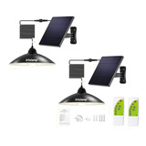 X2 Lampara Campana Solar Led Recargable Ampolleta + Control 