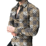 Camisa Casual De Moda Para Hombre Con Impresión 3d Cuadrada