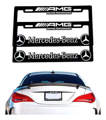 Par De Porta Placas Tridimensional Mercedes-benz