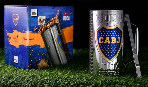 Guiro Vaso Guira Pro Oficial Boca Juniors Con Raspador