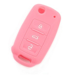 Funda Silicon Llave Volkswagen 3 Botones  Clasico  En Rosa