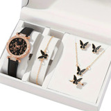 Kit De Reloj Y Joyas 6 Piezas Dama Elegante Caja De Regalo 