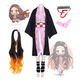 Disfraz Cosplay Nezuko Kamado, Anime, Kimono Demon Slayer