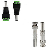 Kit 32 Conector Bnc Com Mola + 16 P4 Macho Com Borne