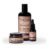 Kit Barba Viking - Shampoo + Óleo + Modelador De Barba Mar