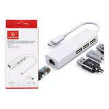 Hub Usb C Usb-c Ethernet Rj45 Lan Placa De Rede 3x Usb A