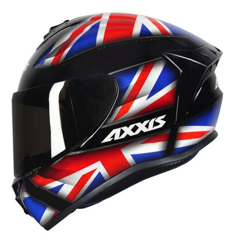 Capacete Axxis Draken Brilhante Uk Preto/vmo/azl Tam. 58/m