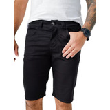 Bermuda Jeans Masculina Confort Slim Em Sarja