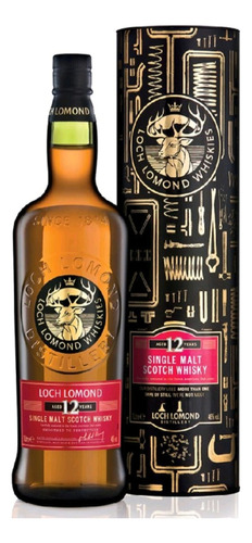 Whisky Loch Lomond 12 Años. Single Malt. Est. De Metal. 1 L