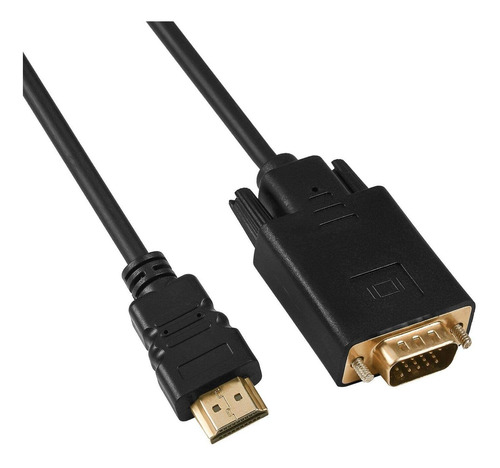 Cable Hdmi Macho A Vga Macho, Chapado En Oro/1080p/6 Pies