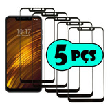 Kit Com 5 Películas 3d Vidro Para Xiaomi Pocophone Poco F1