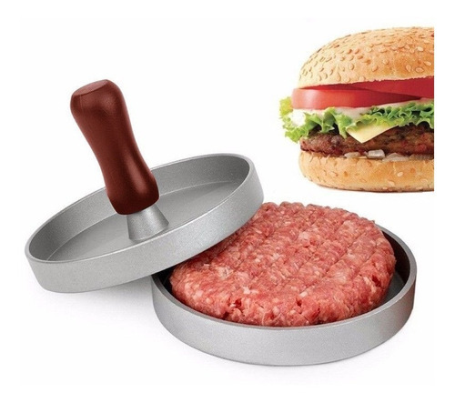 Molde Para Hamburguesas De Aluminio De Fundicion 11, 5 Cm Color Plateado