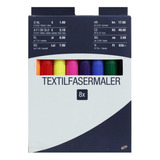 Set 8 Plumones Marcadores Textiles Para Tejidos Kik12071 Color Tono Intenso