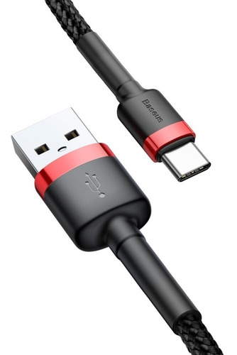 Cable Usb Tipo C 2.0 Baseus Rojo/negro Con Entrada Usb Salida Usb-c