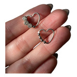 Aro Corazón Helix Acero Quirurgico Strass Cartilago Piercing