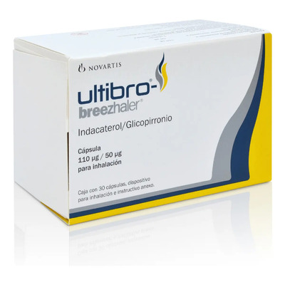 Ultibro Breezhaler Cápsula Para Inhalación 110 Mcg\u002F50 Mcg, 30 Cápsulas + Dispositivo Inhalación | Envío gratis