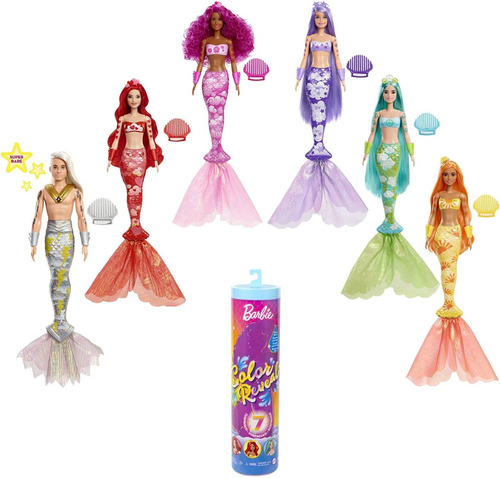 Muñeca Barbie® Color Reveal Rainbow; Sirena Mattel Original 