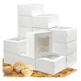 Mini Cajas Con Ventana Para Pasteles Donas Regalos Pan 50 Pz